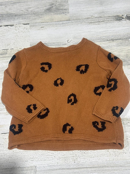 Old Navy Sweater Toddler 3T Brown Leopard Print Pullover EUC0