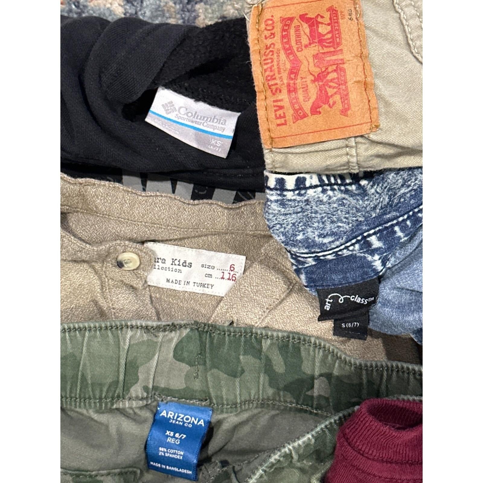 Columbia Levi's Zara Boys Size 6 Bundle Camo Khaki Hoodie Denim GUC8