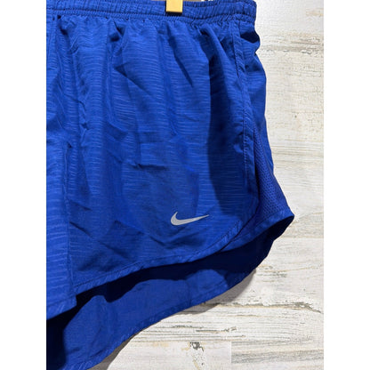 Nike Running Shorts Women Large Blue Dri-FIT Textured Athletic EUC1