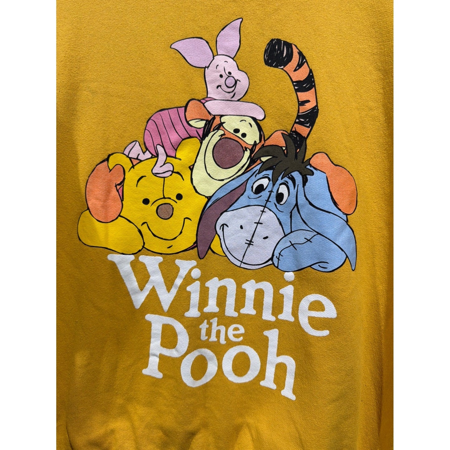 Disney Winnie the Pooh Sweatshirt Women XL Yellow Graphic Crewneck GUC1