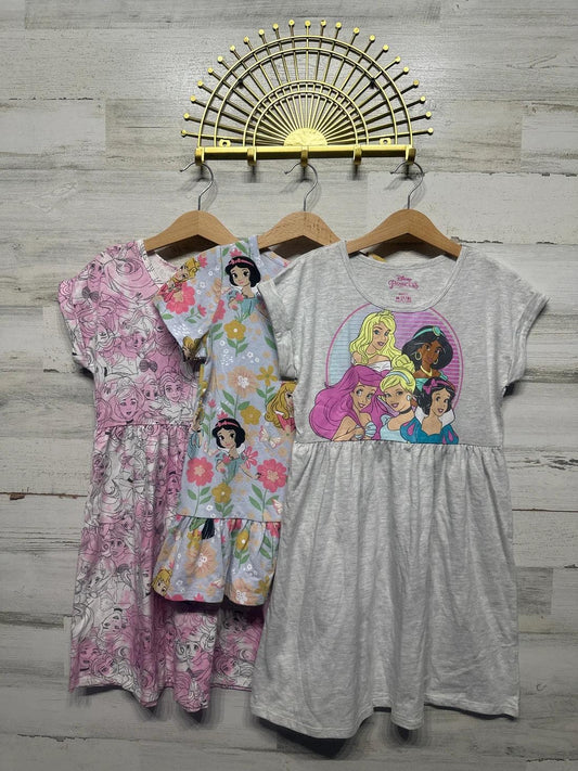 Disney Princess Dresses Peplum Top Girls 7/8 Multicolor Graphic 3pc Lot0