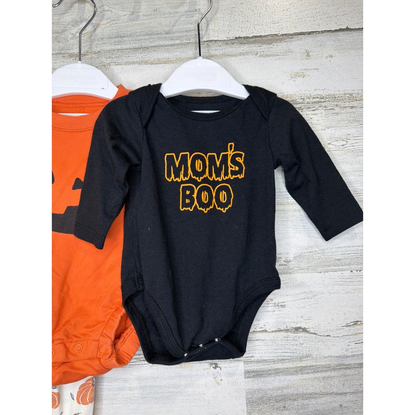 Halloween Fall Lot Boys 0/3M 3M Orange Black Pumpkin Boo2