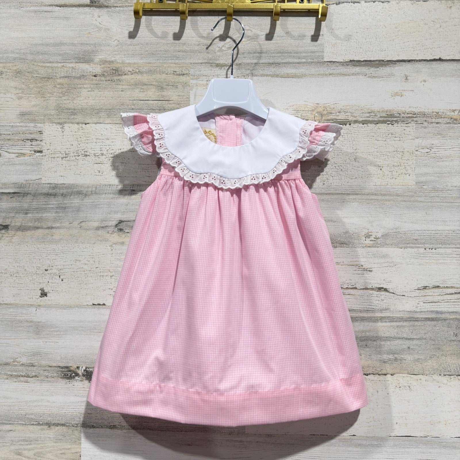 The Beaufort Bonnet Company Dress Girls 4T Pink Gingham Preppy *Flawed0