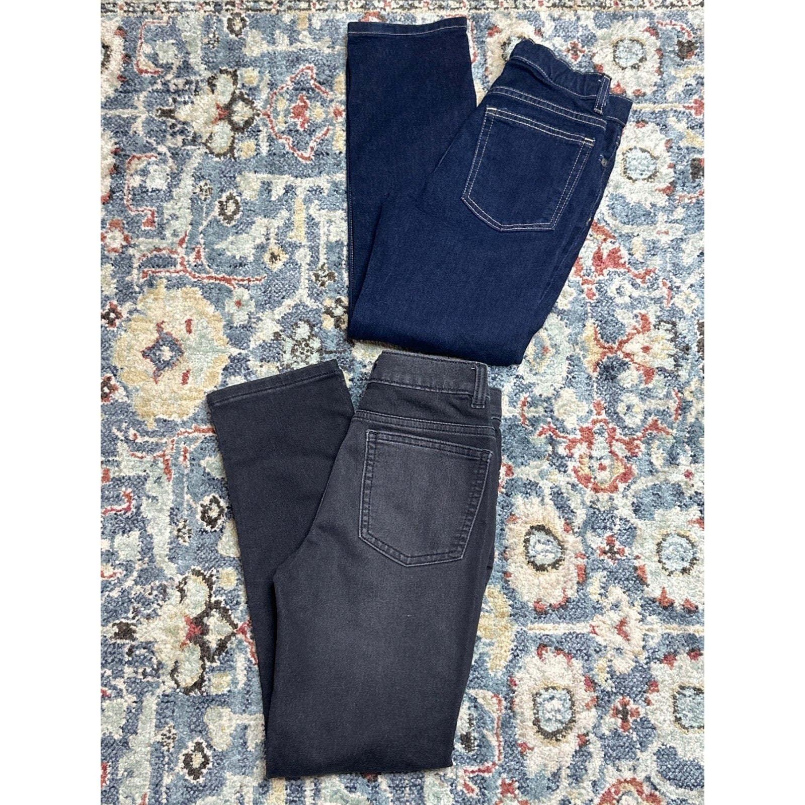 Boys 12 Slim Jean Bundle Blue Black Adjustable Waist0