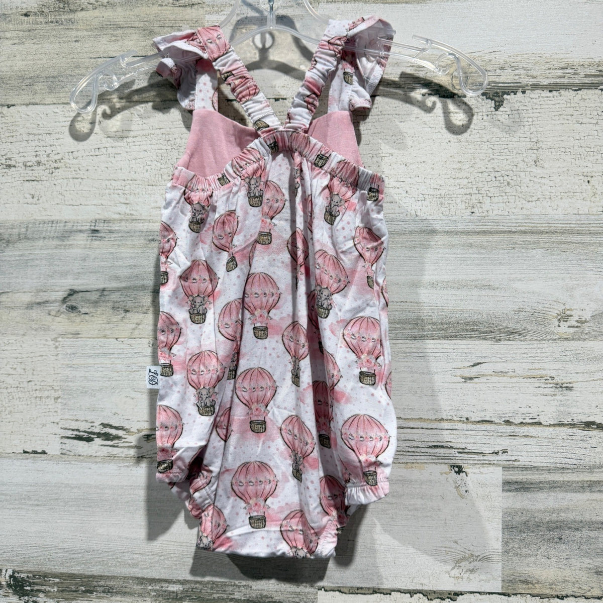 Little Dreamers Designs Bubble Romper Girls 12-18M Pink Hot Air Balloon NWT2