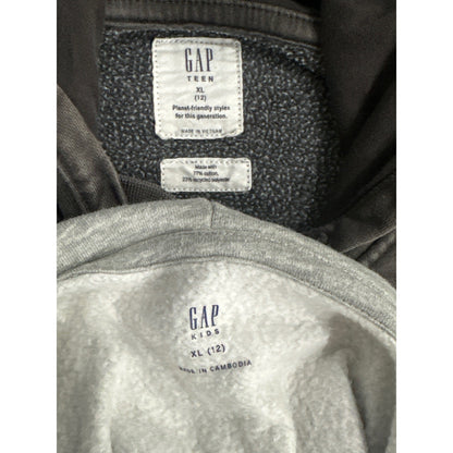 Gap Hoodie Bundle Kids Size 12 Gray Black Pullover Fleece Sweatshirts3