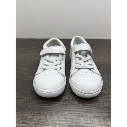 Footmates Jack Sneaker Kids 10 White Leather Hook Loop Classic *Flawed1