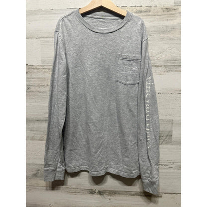 Vineyard Vines Long Sleeve T-Shirt Boys 16 Gray Whale Graphic Pocket Tee0
