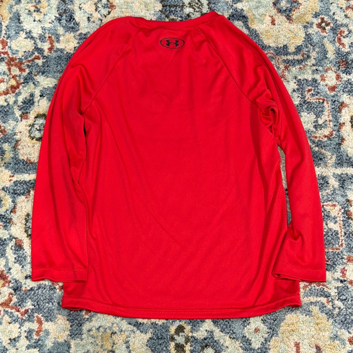 Under Armour Long Sleeve Shirt Boys YSM Red Graphic Tech Tee Sport EUC3