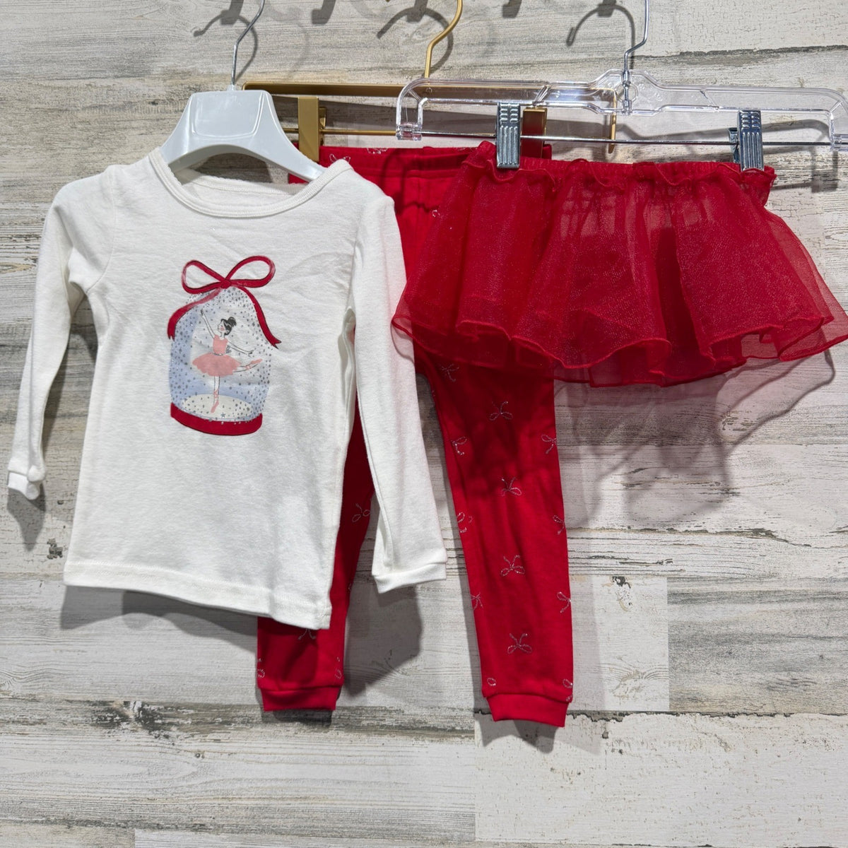Carter's Just One You 3pc Outfit Set Girls 18M Red White Ballerina Tulle Holiday0