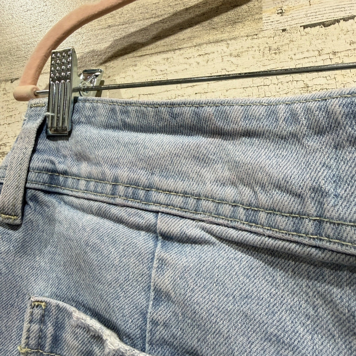 Kancan Wide Leg Crop Jeans Women Size 8 Light Wash Denim Boho Flawed*8