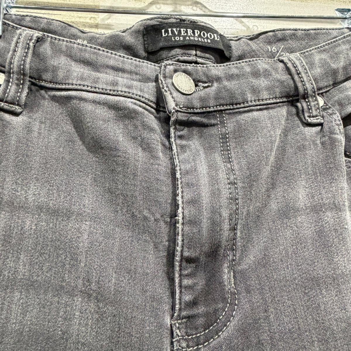 Liverpool The Skinny Jeans Women 16 Black Cotton Blend Faded Denim Casual3