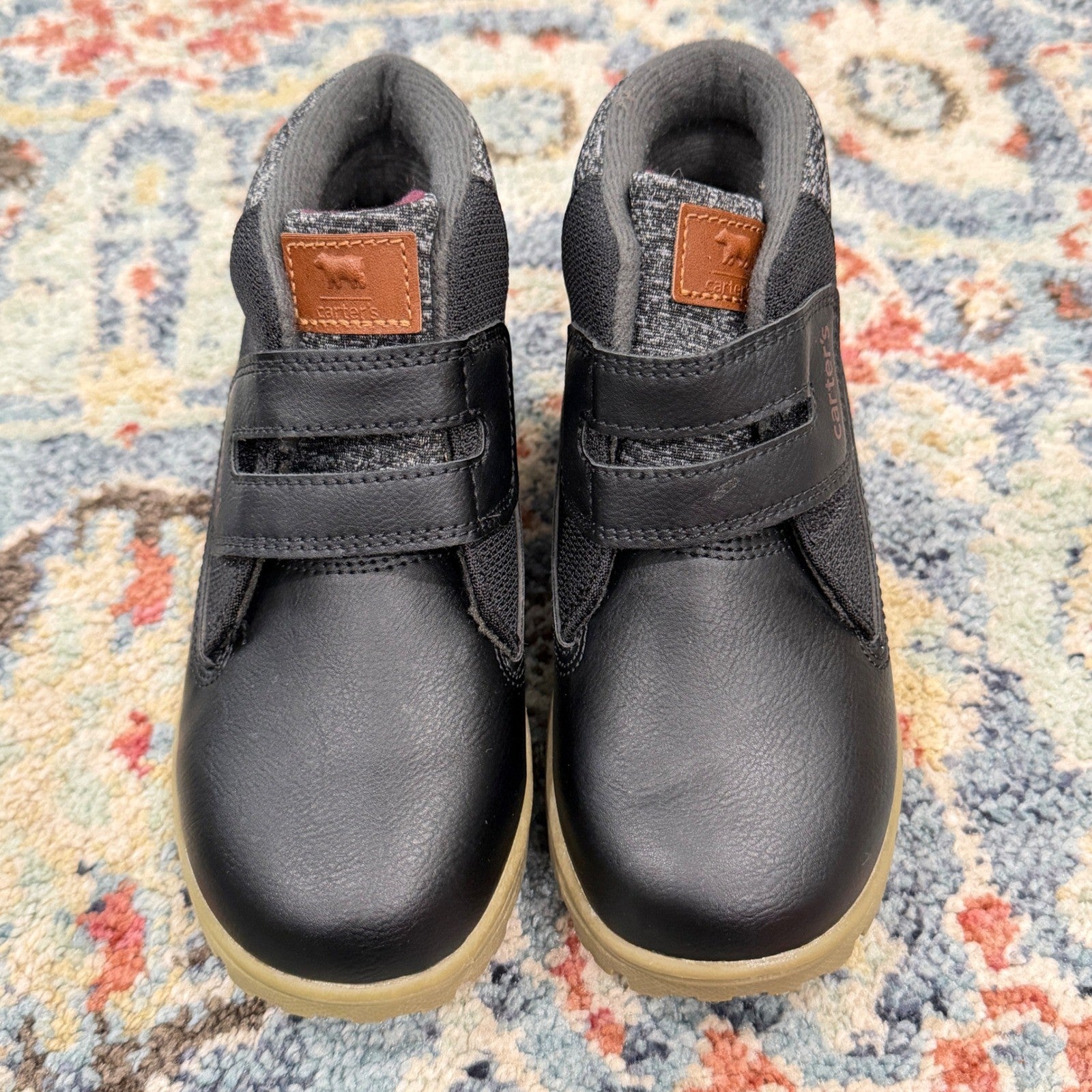 Carter's Kelso Boots Boys Size 12M Black High Top Hook Loop EUC1