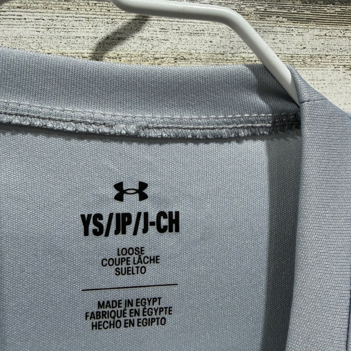 Under Armour T-Shirt Boys YS Black Grey Camo Logo Activewear EUC4