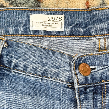 Gap 1969 Sexy Boyfriend Shorts Women 29/8 Blue Denim Cuffed Casual EUC1