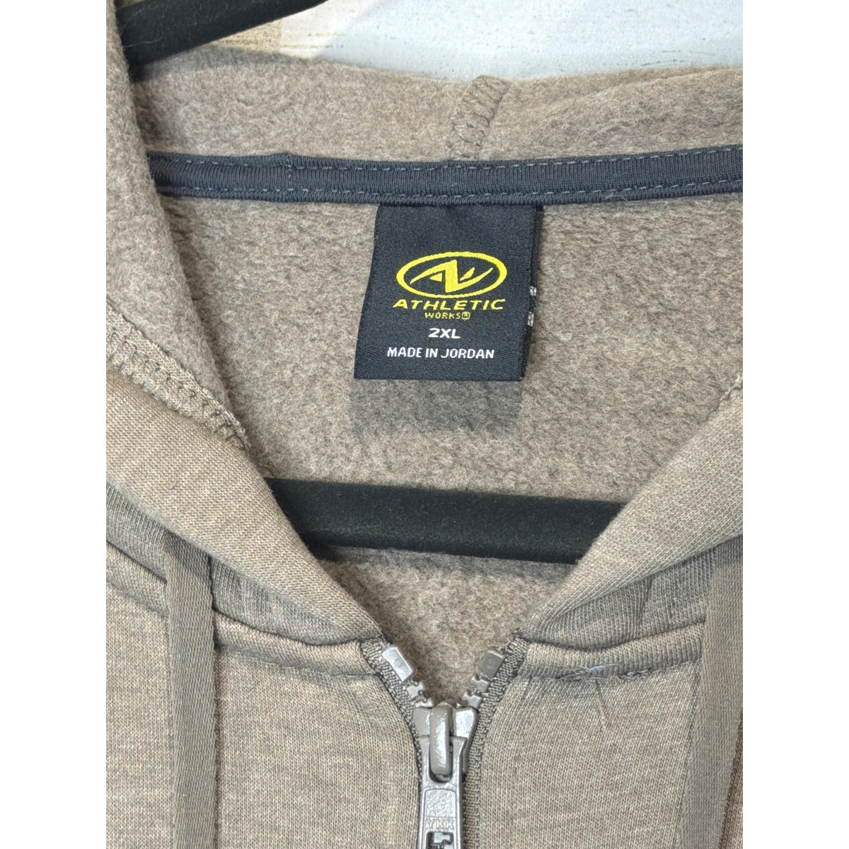 Athletic Works Zip Hoodie Men 2XL Brown Heathered Athleisure Gorpcore EUC1