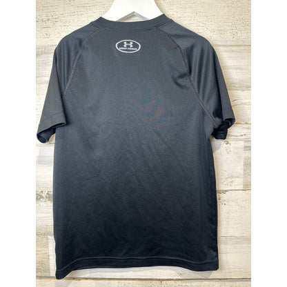 Under Armour T-Shirt Kids Youth Small Black Graphic Logo EUC2