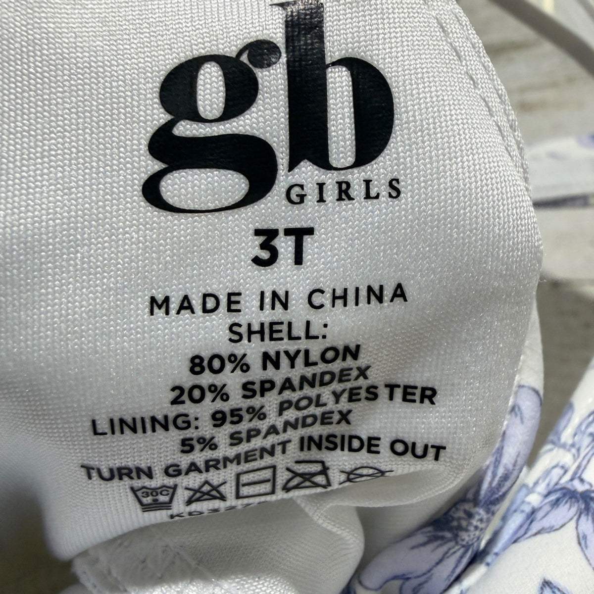 GB Girls Active Dress Girls 3T Blue Floral Nautical Summer EUC5