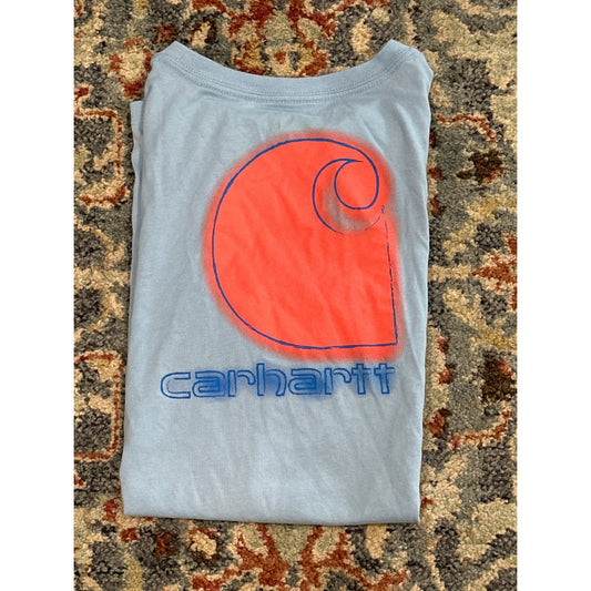 Carhartt Graphic T-Shirt Boys Large 14/16 Blue Neon Spray Logo0