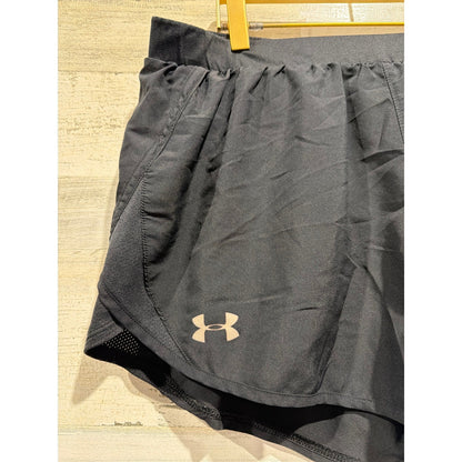 Under Armour Fly By 2.0 Shorts Women Large Black Mesh Running Athletic EUC1