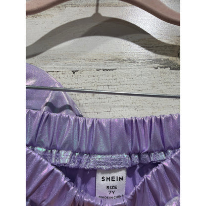 Jogger Set Girls 7 Purple Iridescent Metallic Holographic EUC5