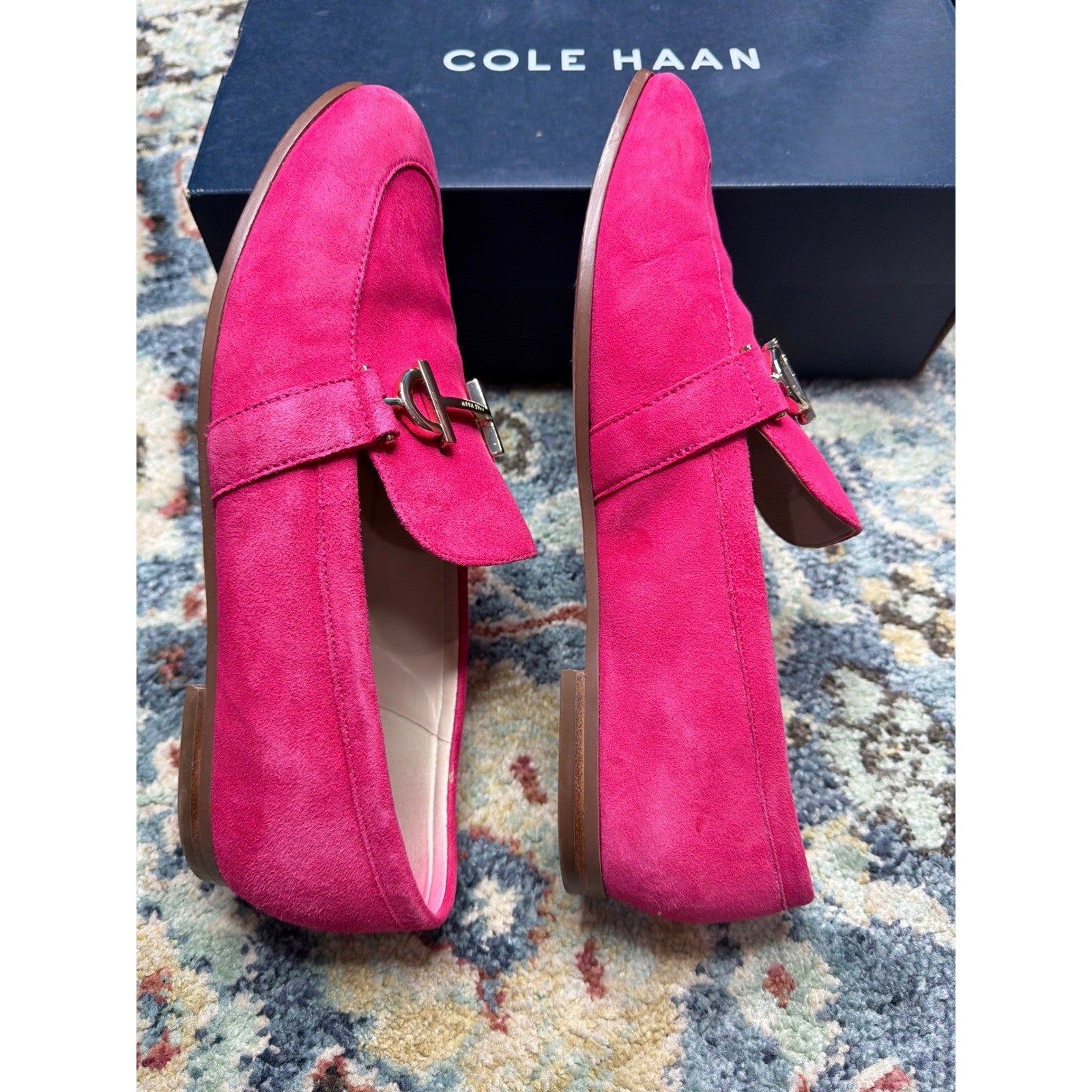 Cole Haan Loafers Women 9 Pink Suede Gold Bit Grandseries2