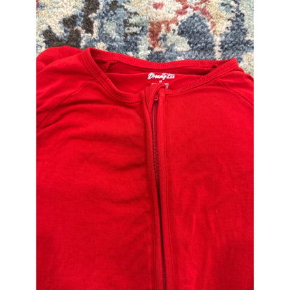 Dreamy Zzz Pajamas Convertible Romper Footie 3T Red Bamboo Viscose Zip EUC4