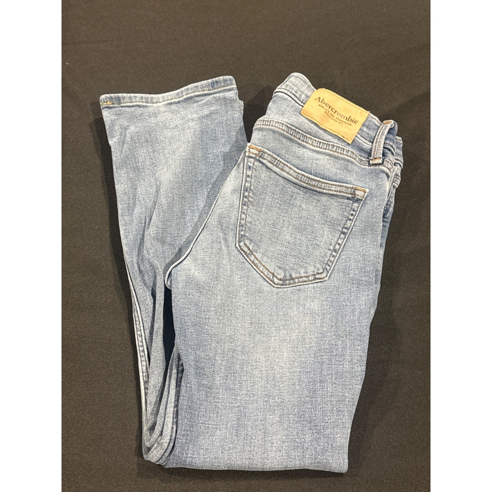 Abercrombie Straight Jeans Boys 11/12 Short Light Blue Denim EUC0