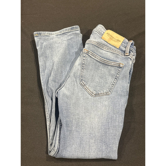 Abercrombie Straight Jeans Boys 11/12 Short Light Blue Denim EUC0