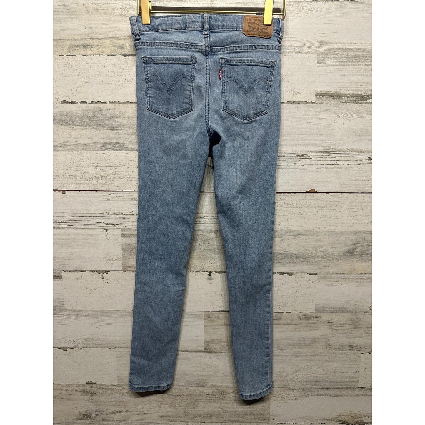 Levi's 720 High Rise Super Skinny Jeans Girls 12 Light Blue Denim EUC2