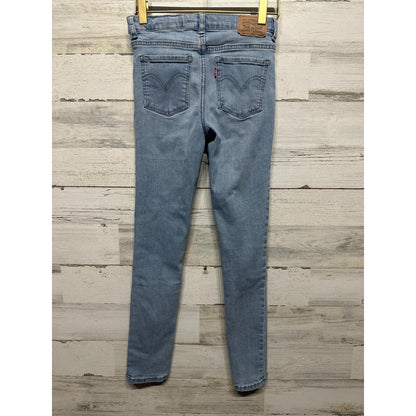 Levi's 720 High Rise Super Skinny Jeans Girls 12 Light Blue Denim EUC2