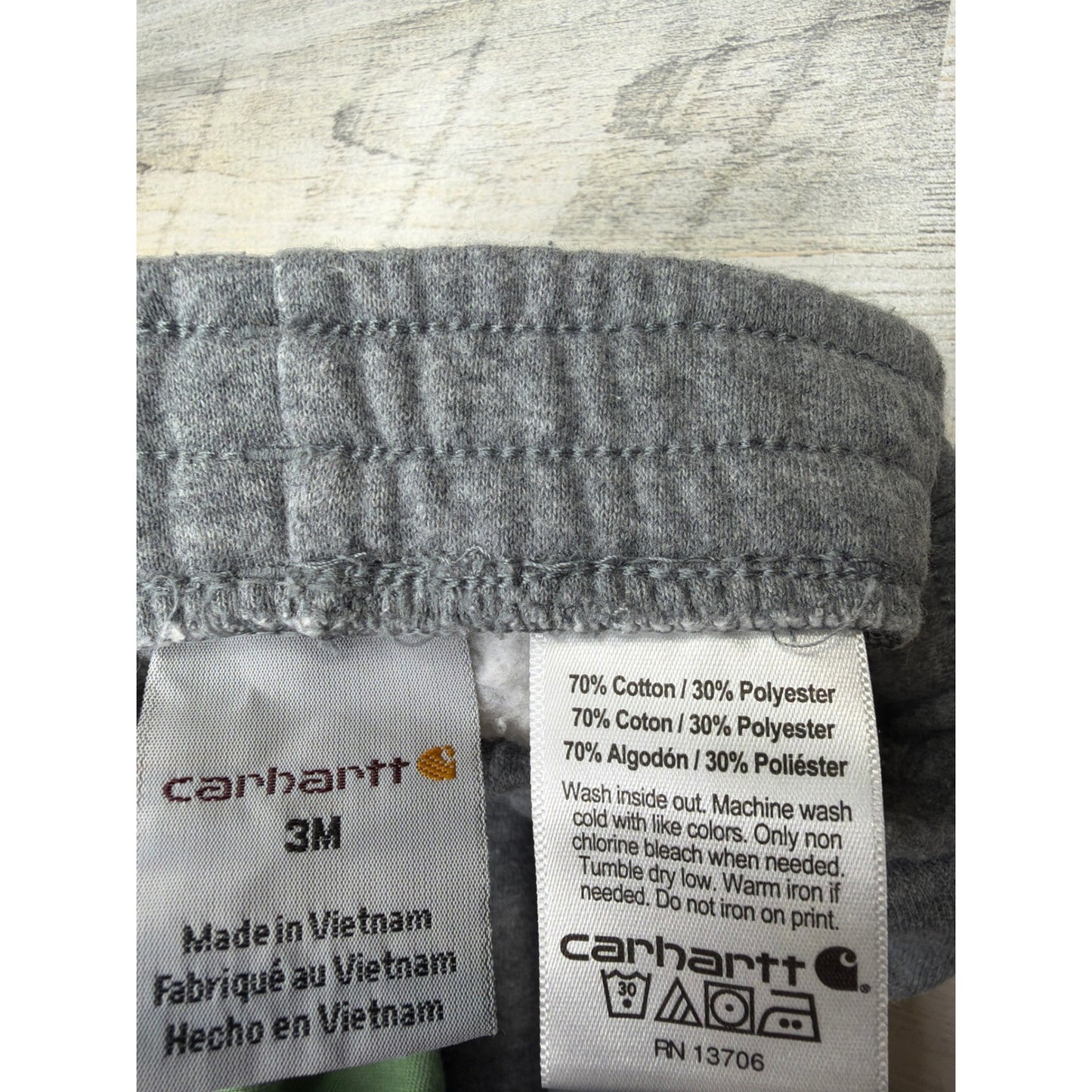 Carhartt Bodysuit Pant Set Boys 3M Green Gray Tractor Workwear Gorpcore EUC6