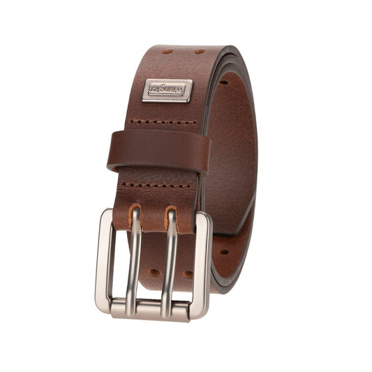 Wrangler Milled Belt Boys L/XL Brown Genuine Leather Double Prong NWT0