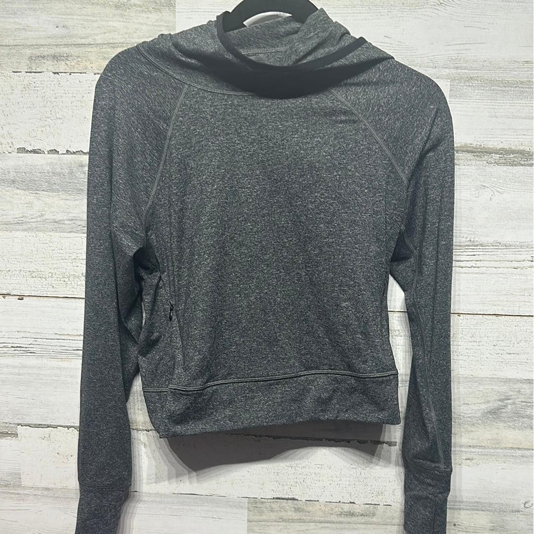 Old Navy Hoodie Women Small Grey Cropped Activewear Athleisure EUC0