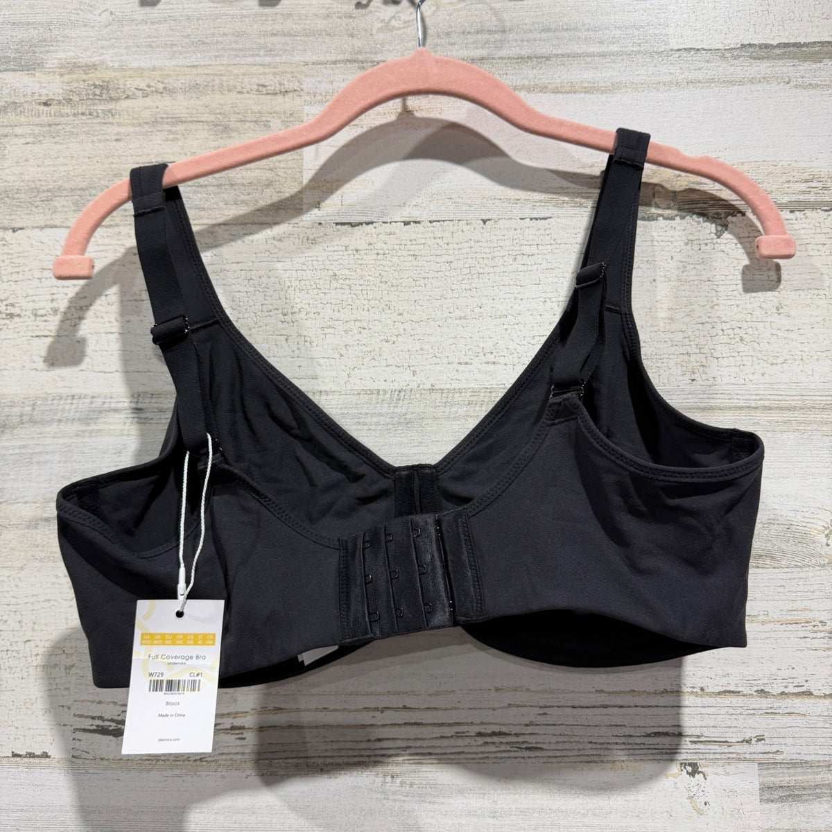 DELIMIRA Full Coverage Bra Women 36DD Black Basic Contemporary NWT3