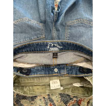 Zara Art Class Denim Shorts Bundle Boys Size 8 / 9  Green Blue Raw Hem Cutoff4