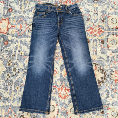 Cat & Jack Bootcut Jeans Boys 7 Dark Wash Adjustable Waist Stretch EUC1