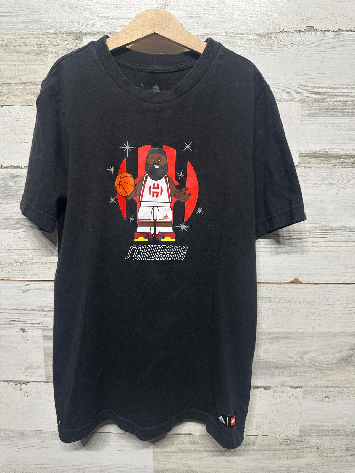 Adidas Lego James Harden Brooklyn Nets Schwaaag T-Shirt - Boys Size 13/14 Years0