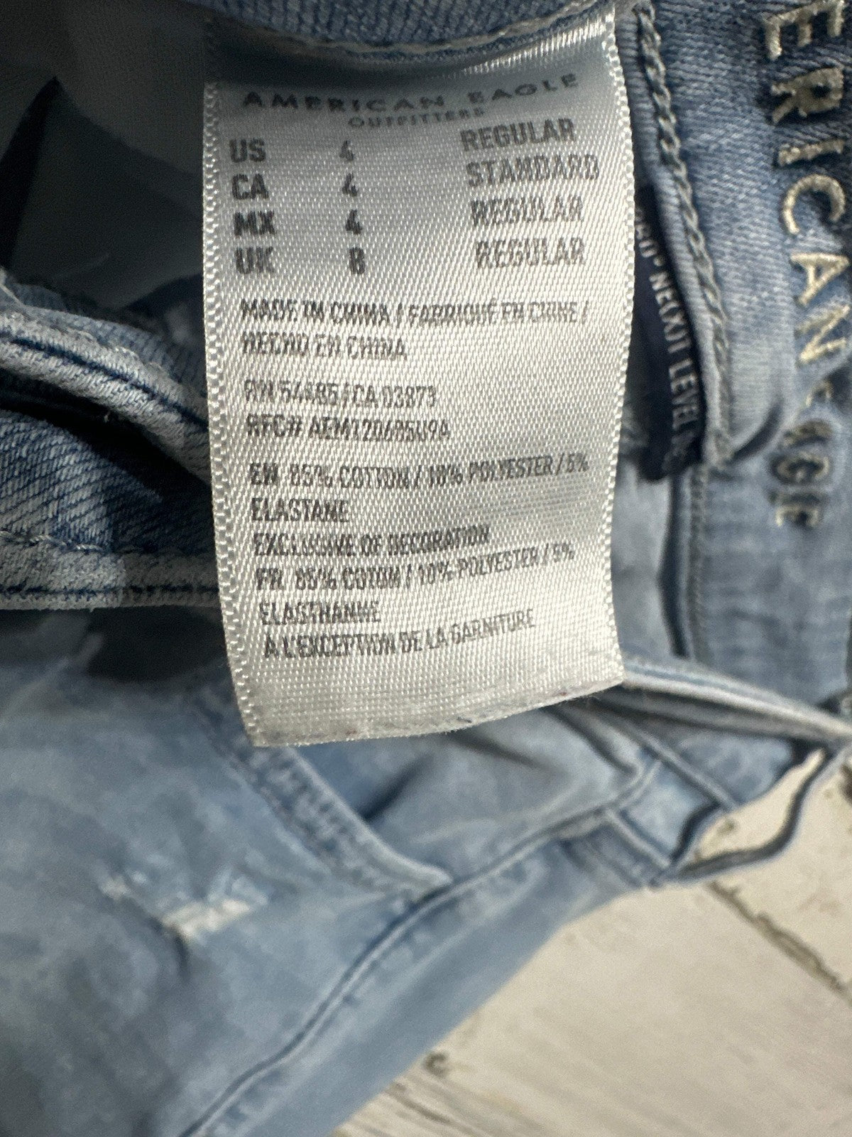 American Eagle Skinny Jeans Women 4 Light Blue Distressed Shredded6