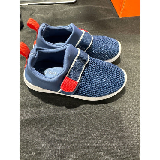Cat & Jack Sneakers Toddler Boys Size 8 Blue Mesh Hook Loop GUC0