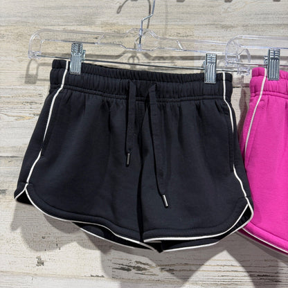 Member's Mark Sandwash Shorts 2-Pack Girls L 10/12 Pink Black Poly Blend EUC2