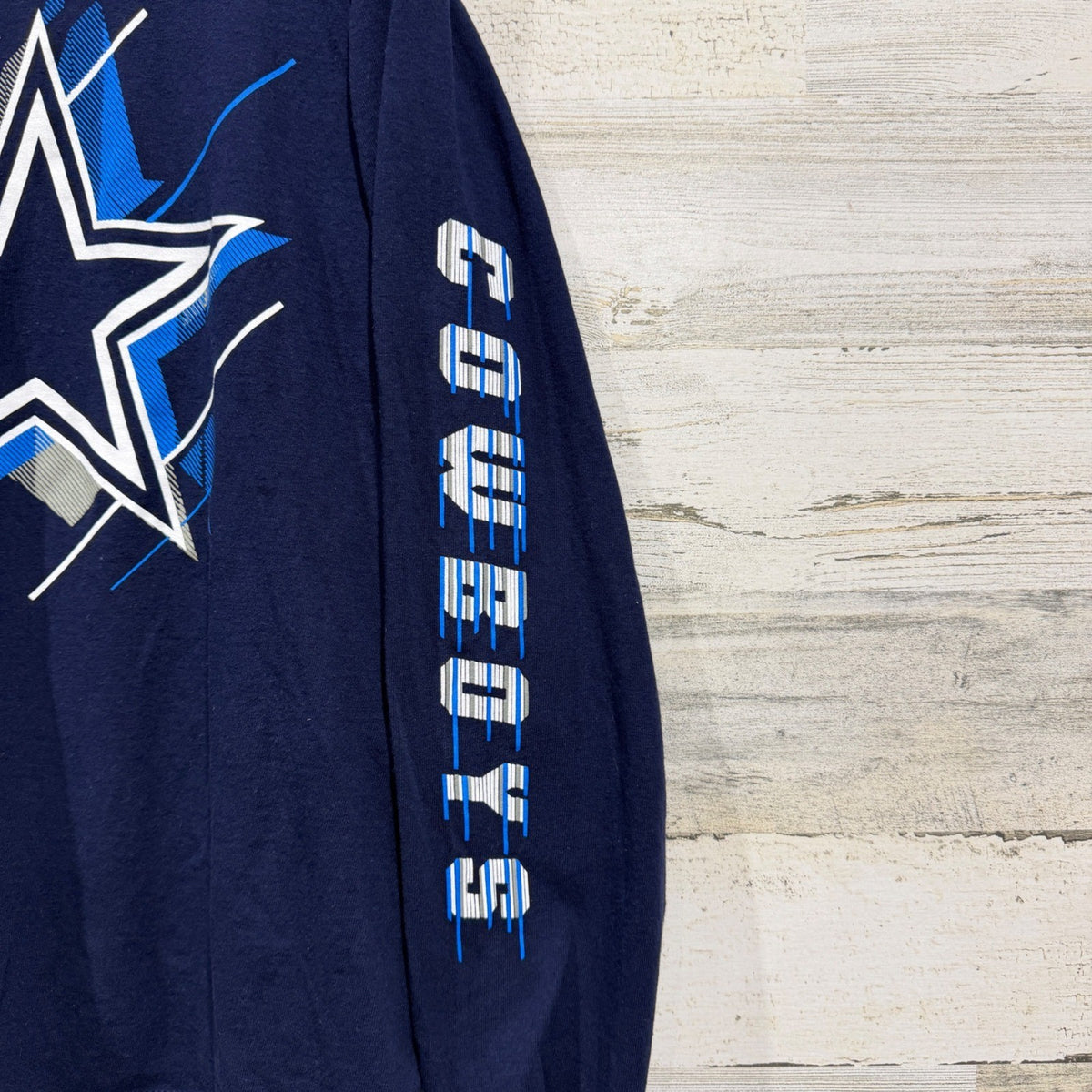 Dallas Cowboys Graphic Tee Youth M Navy Blue Long Sleeve NFL Football EUC2