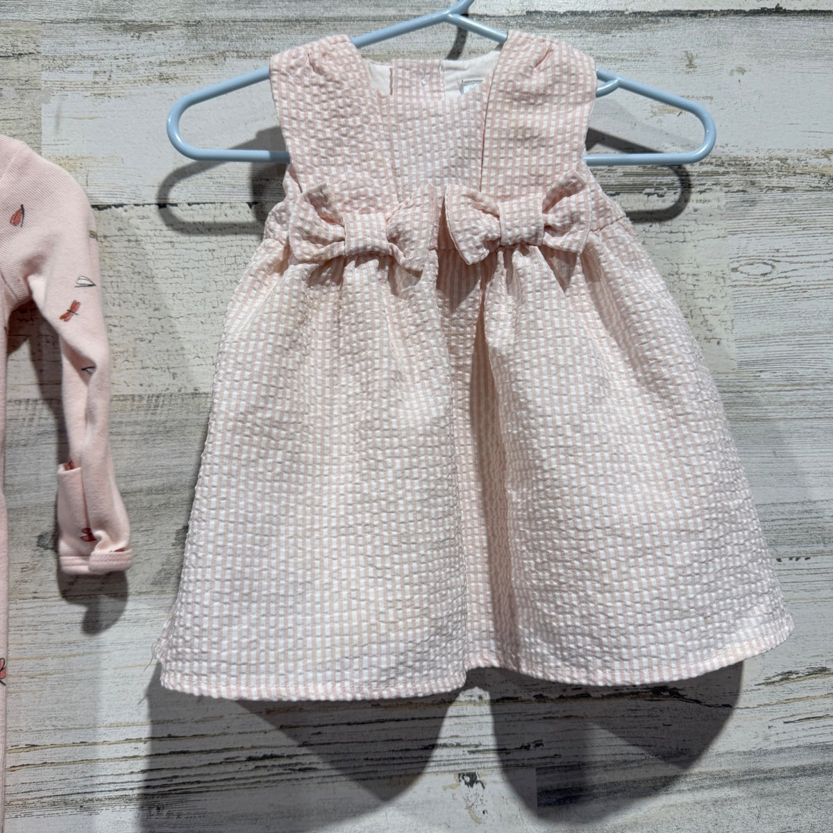 Newborn Baby Girl Bundle NB Pink Cotton Floral Seersucker Dress Gown Lot3