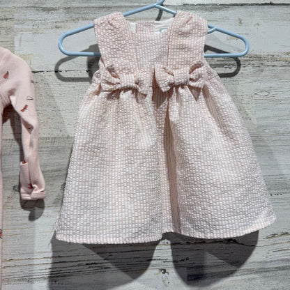 Newborn Baby Girl Bundle NB Pink Cotton Floral Seersucker Dress Gown Lot3