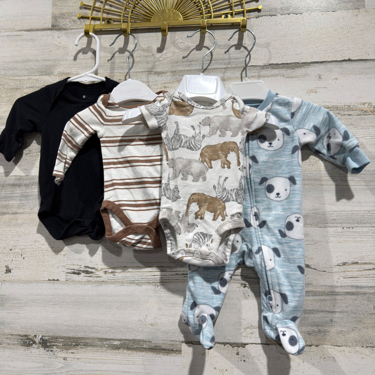 Kyte Baby Carters Bodysuit Sleeper Set Boys Newborn Animal Stripe EUC0
