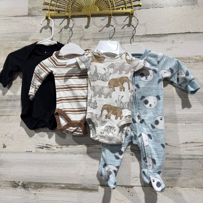 Kyte Baby Carters Bodysuit Sleeper Set Boys Newborn Animal Stripe EUC0