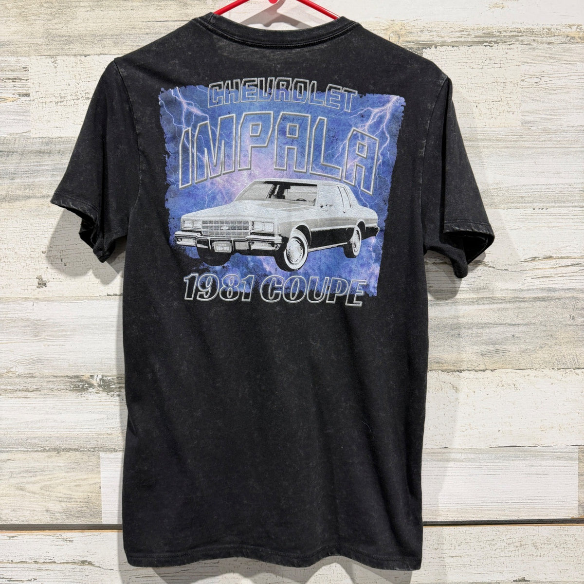 Chemistry T-Shirt Men S Black Impala 1981 Coupe Acid Wash Streetwear EUC3