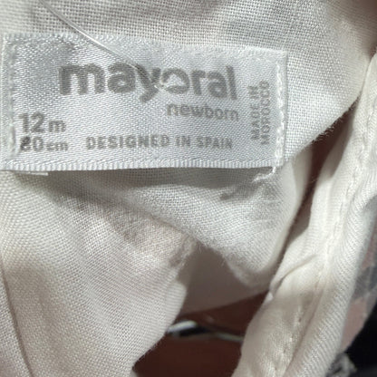 Mayoral Plaid Dress Girls 12M Pink Grey Peter Pan Collar Preppy NWT7