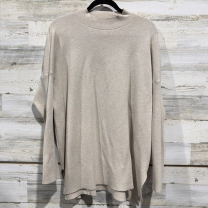 Tea n Rose Sweater Women Medium Beige Mock Neck Drop Shoulder Minimalist EUC0