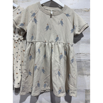 Quincy Mae Rylee + Cru Tunic Dress Bundle Girls 4-5 Neutral Geometric Parrot2